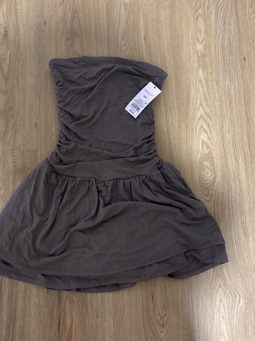 Target Brown Strapless Tiered Mini Dress